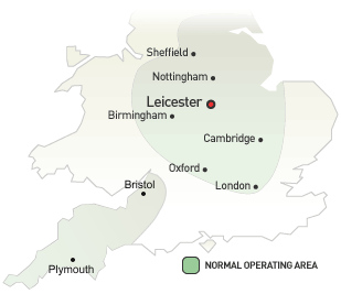 map of normal operating area of New Walk Chambers