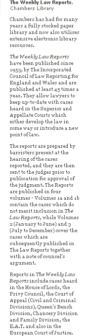 The Weekly Law Reports, Chambers Library